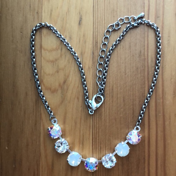 White Opal + AB Crystal Necklace - Picture 11 of 15